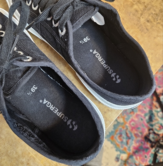 Superga Cotu Classic Sneakers Platform Cotron Canvas Black and White - Picture 6 of 11